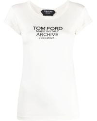 Tom Ford - Logo-print Silk T-shirt - Lyst