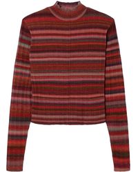 RE/DONE - Striped Ribbed Wool Sweater - Lyst