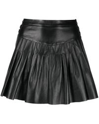 Maje - Pleated Leather Miniskirt - Lyst