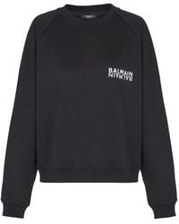 Balmain - Logo-Detail Cotton Sweatshirt - Lyst