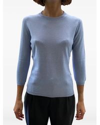 LA ROSE - Quarter-Sleeve Crew-Neck Sweater - Lyst