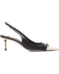 Elisabetta Franchi - Two-Colour Leather Slingbacks - Lyst