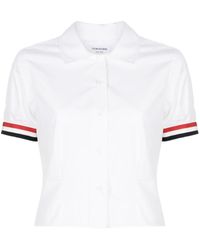 Thom Browne - Rwb-stripe Short-sleeve Shirt - Lyst