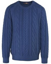 Moorer - Pull En Maille Torsadée - Lyst