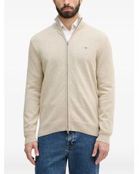 GANT - Zip-Up Embroidered-Logo Sweater - Lyst