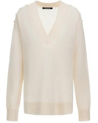 Roberto Cavalli - V-Neck Button-Embellished Sweater - Lyst