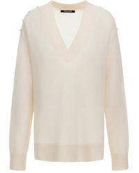 Roberto Cavalli - V-Neck Button-Embellished Sweater - Lyst