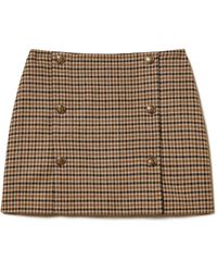 Twinset - Checked Buttoned Mini Skirt - Lyst