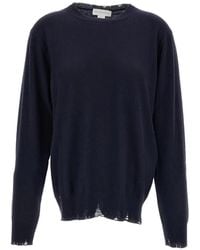 Stella McCartney - Distressed Fine-Knit Sweater - Lyst