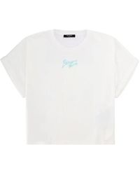Balmain - Rolled-Sleeve T-Shirt - Lyst