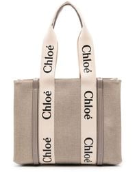 Chloé - Medium Woody Canvas Tote Bag - Lyst