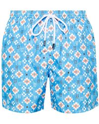 Barba Napoli - Geometric-print Swim Shorts - Lyst