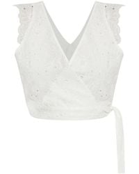 Paul Smith - Scallop-Detail Wrap Top - Lyst