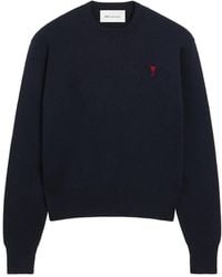 Ami Paris - Jersey Ami De Coeur De Lana Con Cuello Redondo - Lyst