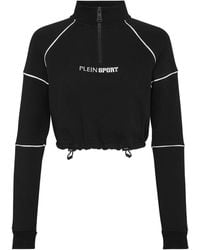Philipp Plein - Logo-Print Cropped Sweatshirt - Lyst
