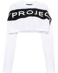 Y. Project - Cropped-T-Shirt mit Logo-Applikation - Lyst