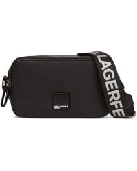 KARL LAGERFELD Logo-Plaque Camera Bag in White | Lyst UK