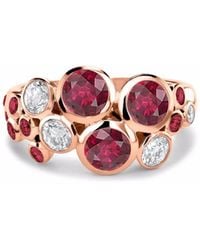Pragnell - Anillo Bubbles en oro rosa de 18 ct con rubí y diamantes - Lyst