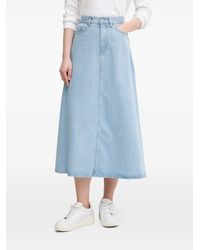 Benetton - A-Line Midi Skirt - Lyst