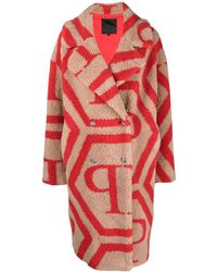 Philipp Plein - Monogram-Print Faux Fur Coat - Lyst