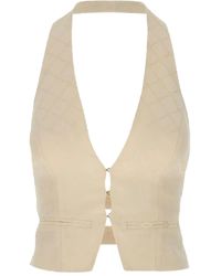 Elisabetta Franchi - Top Con Scollo All'Americana - Lyst