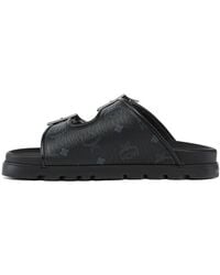 MCM - Buckle-Detail Flat Sandals - Lyst