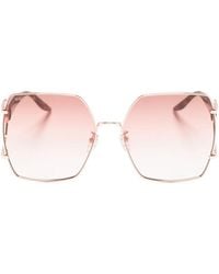 Gucci - Double G Oversize-Frame Sunglasses - Lyst