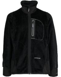 and wander - Logo-embroidered Fleece Bomber Jacket - Lyst