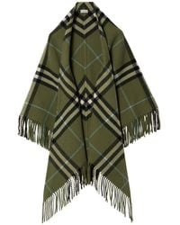 Burberry - Vintage-check Wool Cape - Lyst