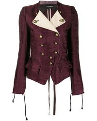 Ann Demeulemeester Nadav Double Breasted Jacket - Purple