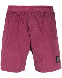Stone Island - Pantalones cortos de chándal con parche Compass - Lyst
