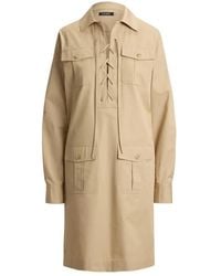Ralph Lauren - Robe-Chemise Courte À Détail De Laçage - Lyst