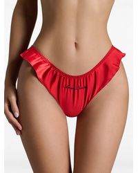 Scandale - String Dédicace À Volants En Satin - Lyst