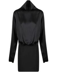 Dondup - High-Neck Long-Sleeve Mini Dress - Lyst