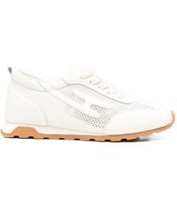 SERGIO MORETTI FIRENZE - Mesh-Panelled Lace-Up Sneakers - Lyst