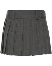 Miu Miu - Pleated Pinstripe Mini Skirt - Lyst
