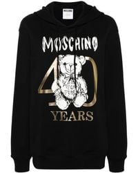 Moschino - Teddy Bear-Print Cotton Hoodie - Lyst