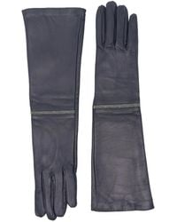 Peserico - Gants Ornés De Perles Métalliques - Lyst