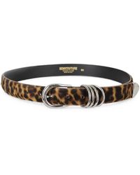 Semicouture - Xiomara Leopard-Print Triple-Loop Belt - Lyst