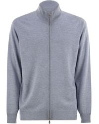 Brunello Cucinelli - High-Necked Cashmere Cardigan With Zip - Lyst