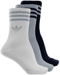 adidas - 3-Stripes Logo-Embroidered Striped Socks (Set Of Three) - Lyst