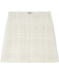 Versace - A-Line Frayed Mini Skirt - Lyst