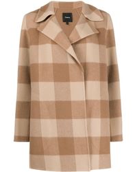 Theory Double-faced Check Coat - Brown