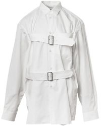 COMME DES GARÇON BLACK - Long-Sleeve Buckled Cotton Shirt - Lyst
