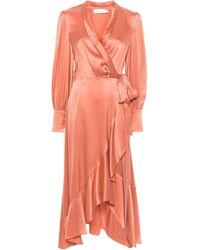 Zimmermann - Ruffle-detail Silk Wrap Dress - Lyst