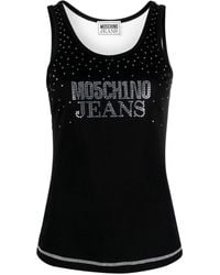Moschino - Logo-embellished Cotton Tank Top - Lyst