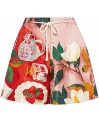 Oscar de la Renta - Pantalones cortos con motivo floral - Lyst
