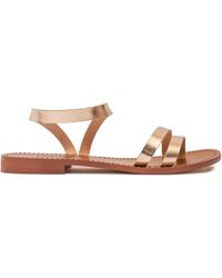 SOMMET - Metallic Leather Ankle-Strap Sandals - Lyst