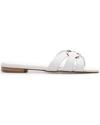 Twinset - Oval T-Plaque Leather Slides - Lyst