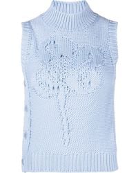 Cecilie Bahnsen - Irina Floral Knitted Wool Vest - Lyst